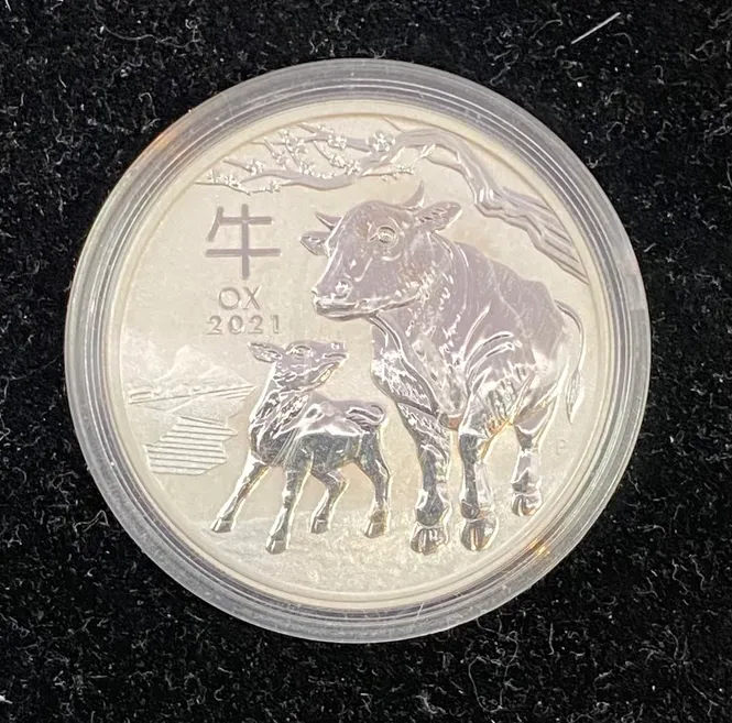 Hovedbilde Australia: 1 dollar 2021 Oksens år. 1oz sølv