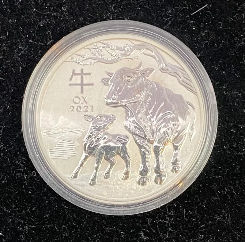 Australia: 1 dollar 2021 Oksens år. 1oz sølv