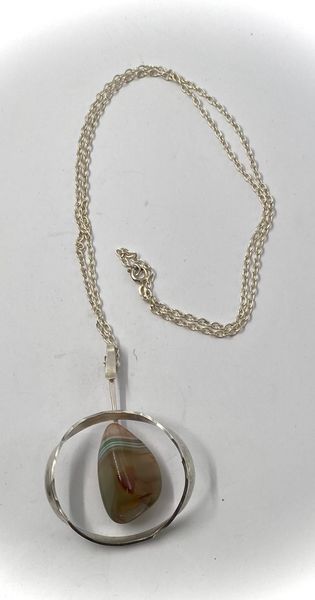 Hovedbilde Anheng med sten og kjede i 925 sølv av ...