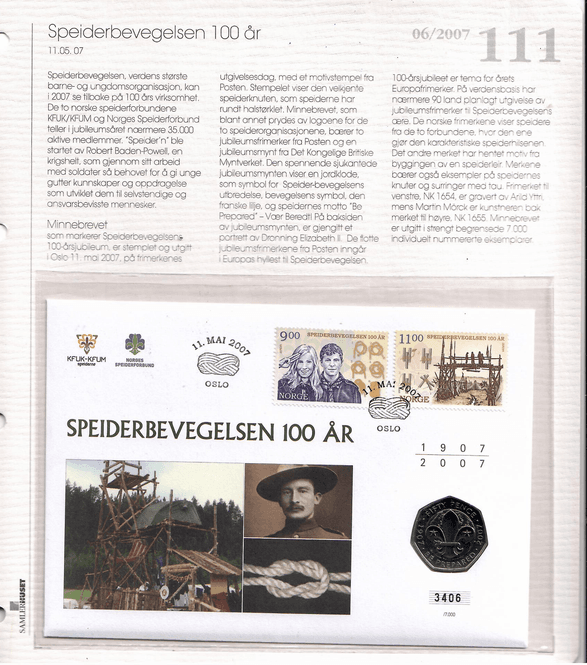 Hovedbilde Samlerhuset Nr 111. - Speiderbevegelsen 100 år.