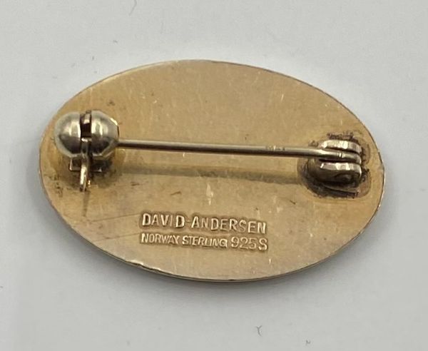 Hovedbilde Forgylt 925 sølv brosje med motiv blomst D.A.