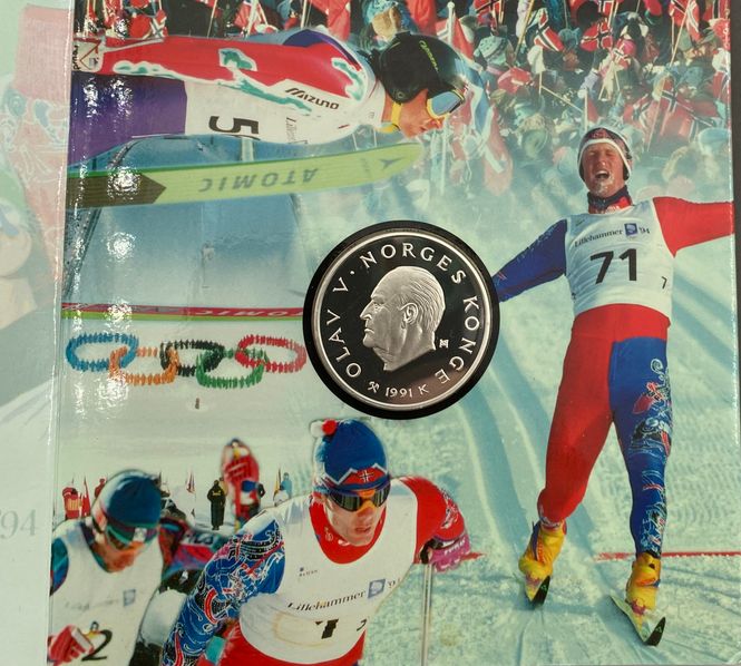 Hovedbilde 100 kr 1991 - Skøyteløpere (i pappomslag)