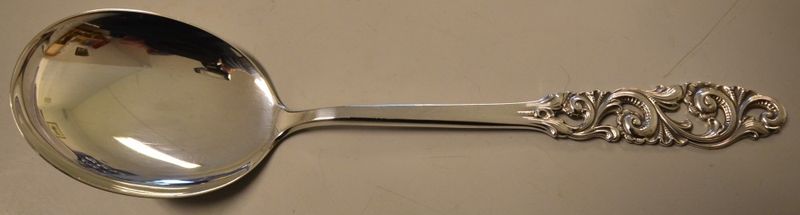 Telesølv: Anretningsskje 21,5 cm.