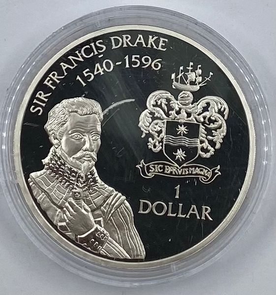 Hovedbilde Cayman Islands: 1 dollar. Sir Francis Drake