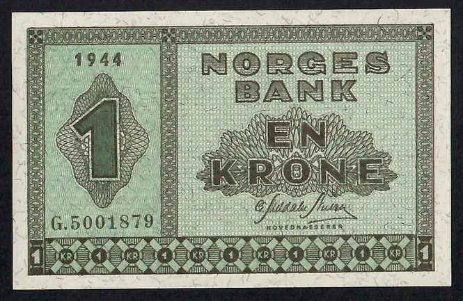 Hovedbilde 1 kr 1944 G. 5001879. Kv: 0